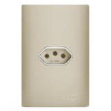 Conjunto Tomada 10A Horizontal 4x2  - Novara Especiais Champanhe